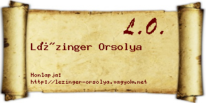 Lézinger Orsolya névjegykártya
